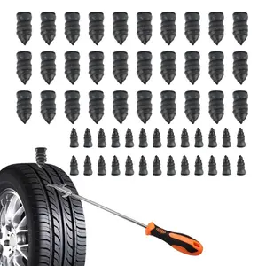 Emergency Repair Kit - 60 Pcs Plugs & Hook for Car Motorcycle Truck - Anti-Slip Gloves - Instant Tire Fix for Roadside Flat Tires - Automotive Vehicle Tool high hardness screw plug spiral rubber nail