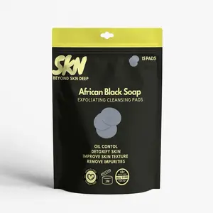 African Black Soap Exfoliating Cleansing Pads for Gentle Skin Repair and Comfort 15ct Facial Skincare Facial Cleansing Cleanser Exfoliate Facial Wash daily face