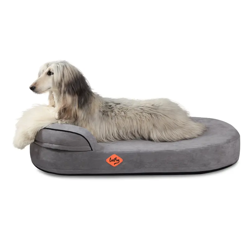 Laifug Memory Foam Oval Dog Bed (44 x 30 x 9 Inch), Orthopedic Dog Bed for Dogs with Durable Waterproof Liner & Removable Washable Cover & Nonskid Bottom