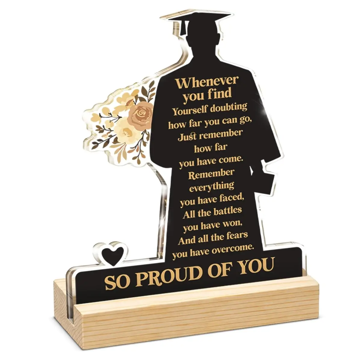 2026 Graduation Gift, Inspirational Boy Graduation Decoration, Proud 'proud of You' Acrylic Sign, Desk Decor Souvenir, Acrylic Desktop Plaque, Plaque Gift