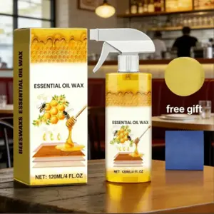 Bee Wax Care Spray Set, Home Use Household Natural Wood Floor Polish, Redwood Furniture Protection, Anti-Crack Maintenance, Beeswax Oil