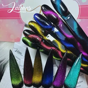 LATINAS NAIL STUDIO 6 Piece Set with Effects, Multicolor Shades for Beginners & Nail Techs - Ideal for Nail Art Decoration, Easy to Remove Formula