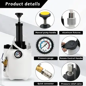 [Manual Transmission Fluid Pump Kit] 101.44oz Manual Transmission Fluid Pump System with Adapters, Hand Operated Gearbox Oil Filling Tool, Pneumatic ATF Filler with Pressure Gauge and Quick Connector