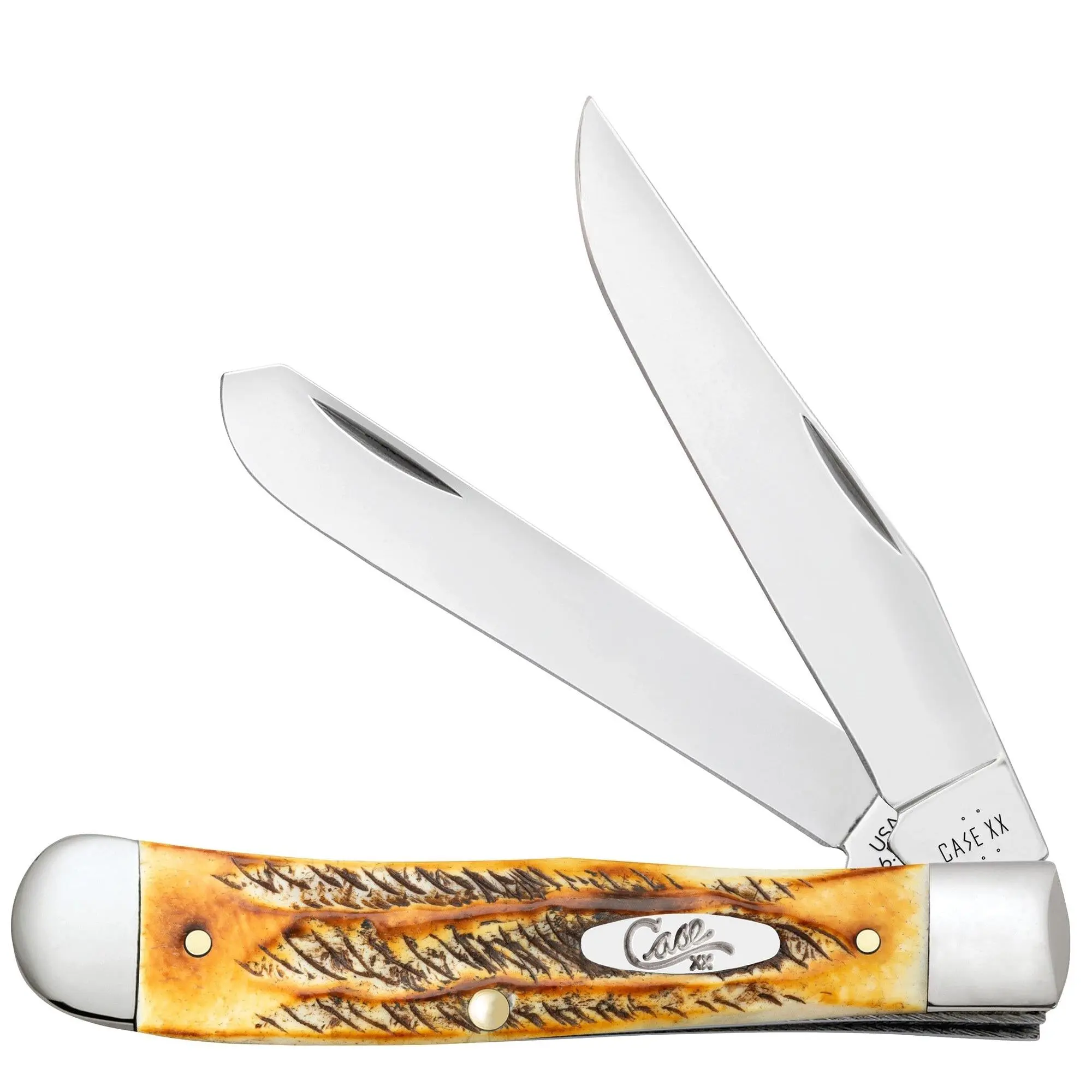 Case XX Trapper Folding Knife – 6.5 BoneStag, Stainless Steel, Pocket Clip, CA65345