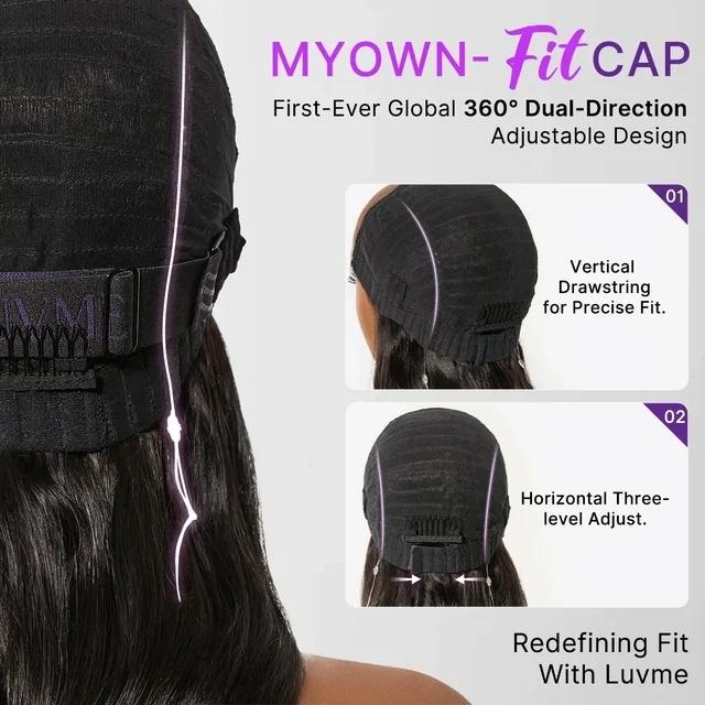 Luvme All Day Comfort Wig Glueless 7x6 Closure Pre Plucked Pre Bleached Pre Cut Melted Lace 180% Density Silky Straight Ready To Go-Come with Left Side Part 250% MyOwn-Fit™ Cap