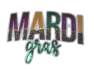 Mardi Gras Iron On Patches Heat Press Apply on Hoddie Sweatershirt T-shirts