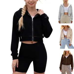 UANEO Women's Hoodies for Women Sweatshirt Zip Up Hoodie Long Sleeve Cropped Jackets Fall Winter Clothing Outfits