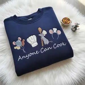 Embroidered Little Chef Sweatshirt, Anyone Can Cook Crewneck, Paris T-Shirt, Fan Gift