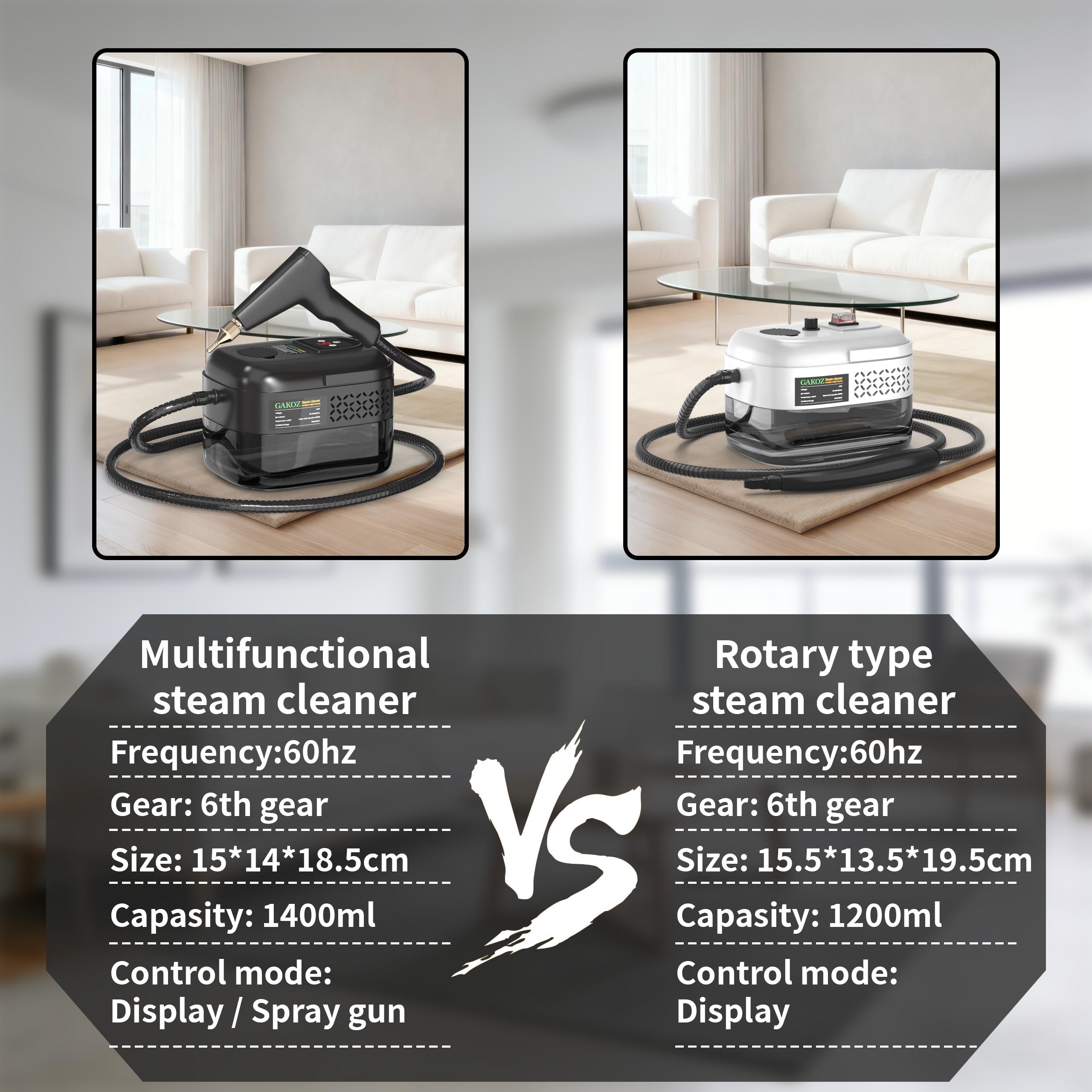 Household portable handheld steam engine with handle to control steam output. Widely applicable, multifunctional and integrated, convenient and fast to use, suitable for various scenarios such as kitchens, cars, dirty floors, bathrooms, etc