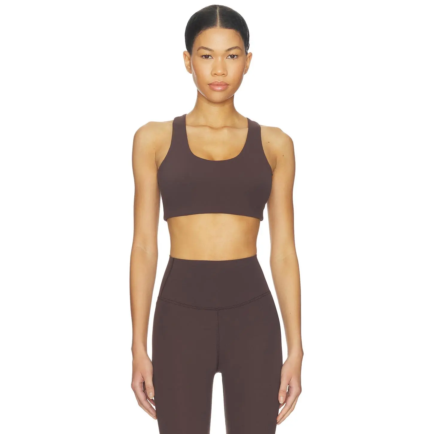 Splits59 Sara Airweight Sports Bra in Dark Chocolate