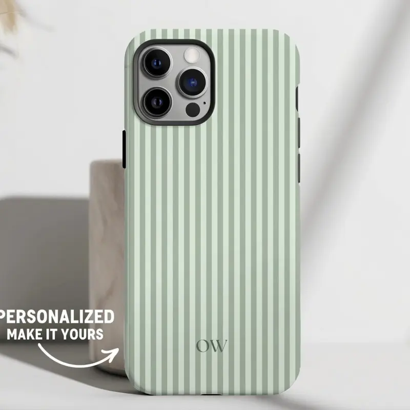 NEW ARRIVAL! Transparent Shock-Absorbing iPhone 18 Pro/Pro Max Smartphone Cover - Custom Monogram, Aesthetic Striped, Preppy Crisp UV Print, Wireless Charging Compatible, TPU/PC Options, Summer Coastal Design for Cellphone Handheld Devices