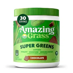 Amazing Grass Greens Blend Chocolate, 8.5 Oz, 30 Servings Healthcare Supplement Sugar Powder Vitamin Natural Bathroom