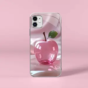 Pink crystal fruit for【iPhone 11】light luxury electroplated glass case, making you different---975
