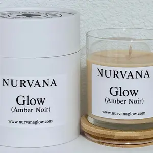 Nurvana Glow Candle Amber Noir Hand Poured Premium Soy Wax Soothing Lavender Scent Minimal Luxurious Design Ideal for Relaxation and Self Care Pure Elegance