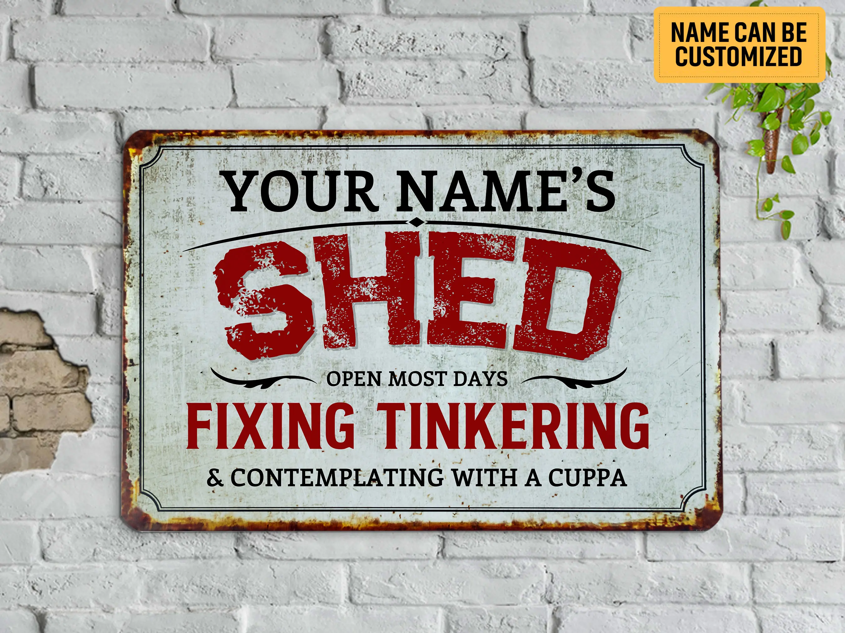 Custom Shed Metal Sign Garage Sign Workshop Sign Man Cave Decor Men Gift Classic