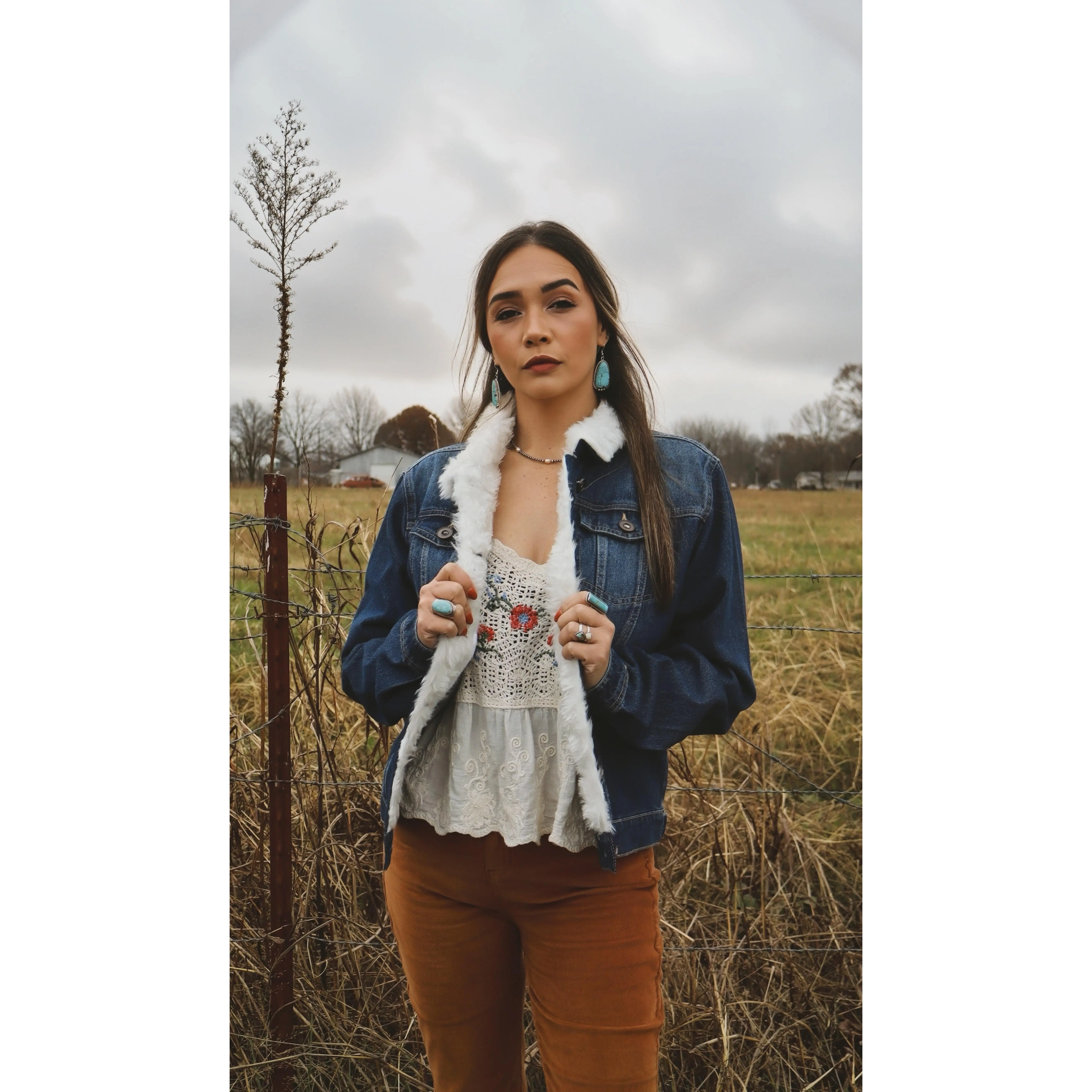FLEECE DENIM JACKET