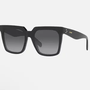 Pre-owned Celine Acetate Large Frame Black Sunglasses