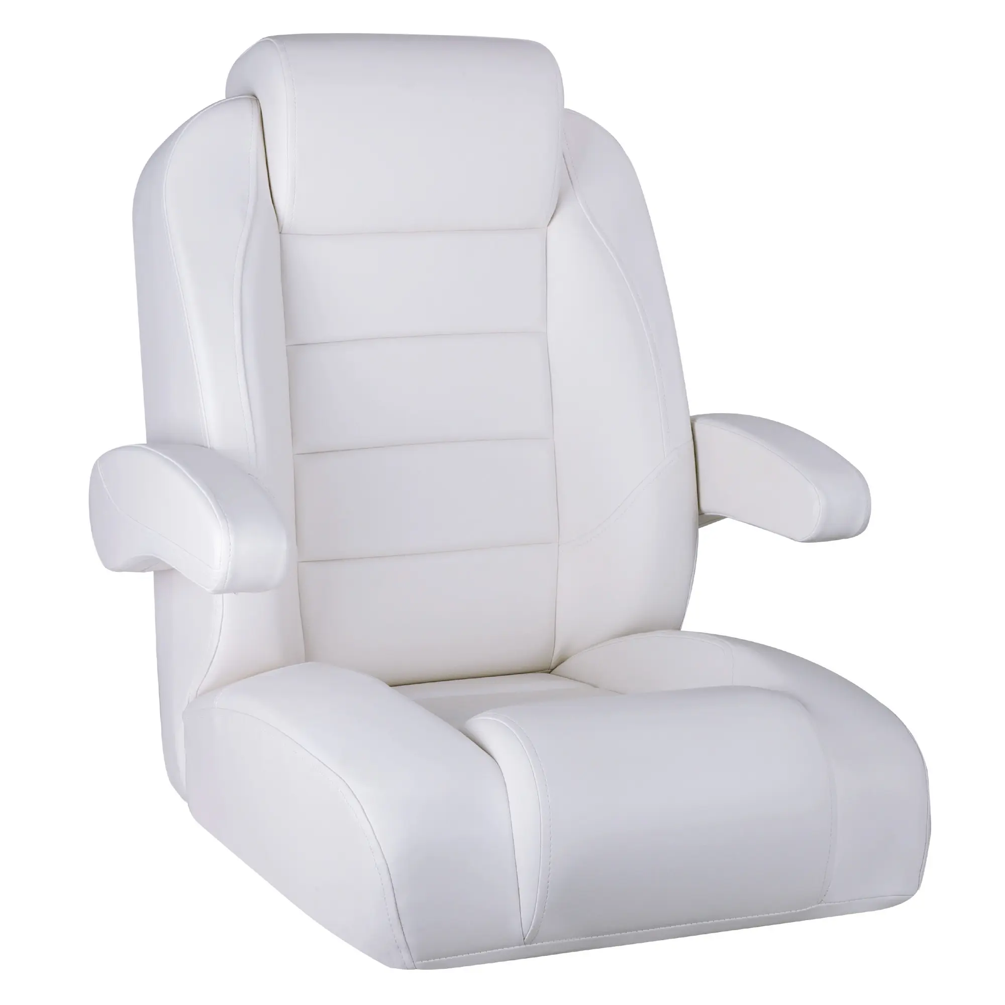 NORTHCAPTAIN Premium Reclining High Back Pontoon Captain's Chair Boat Bucket Seat with Removable Armrest,White