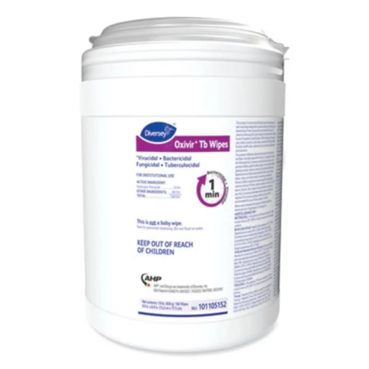 212 MAIN Oxivir TB Disinfectant Wipes, White, 6x6.9 Hydrogen Peroxide Cleaning Surface Cleaner, 160 Count Household Wipes per Canister