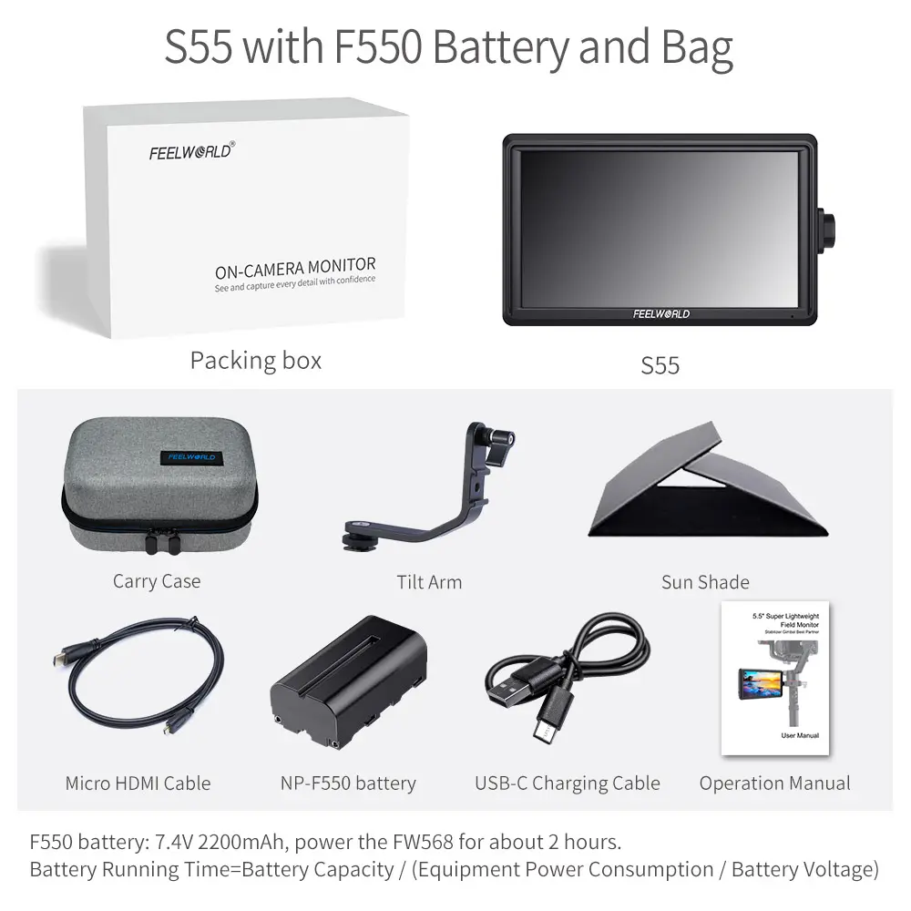 With F550 Battery and Bag