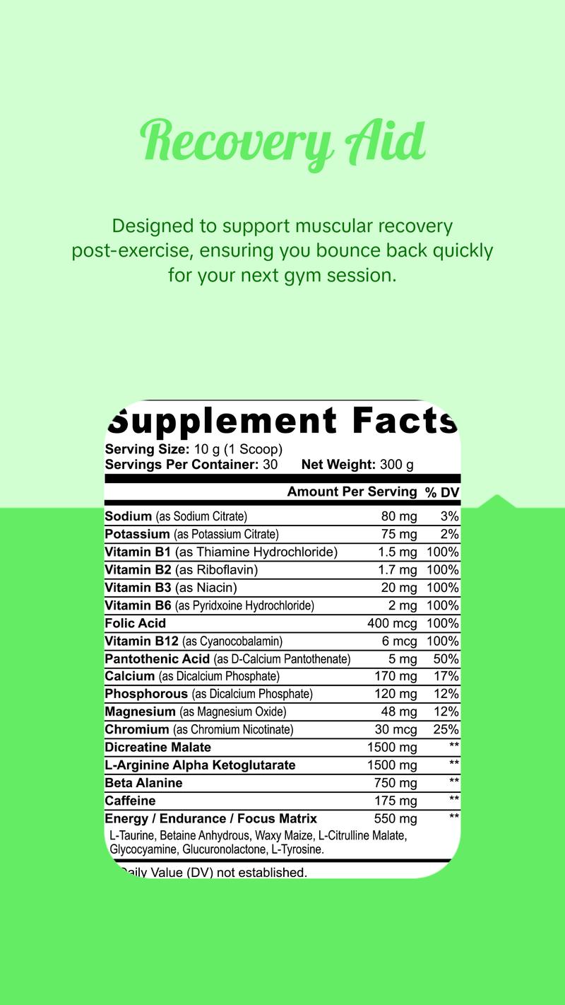 PureSync - Nitric Shock Pre-Workout Powder (Fruit Punch) - 0.66lb 30 Scoop
