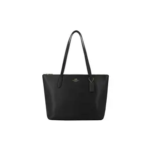 Coach Zip Top Tote 30: Leather Tote Bag for Women with Simple Design and Large Size