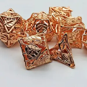 Austor 7-Piece Hollow Leaf Dice Set, Dragon Metal Polyhedral Dice, Dnd Metal Dice, D20 D12 D10 D% D8 D6 D4, Rpg Board Games, Card Games, Dungeons & Dragons