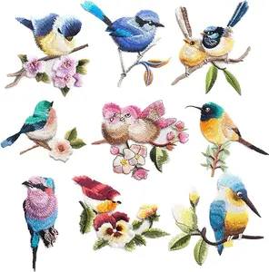 9 Pieces Cute Birds Patch Appliques, Sew on Iron on Birds Embroidery Patches for Jacket Backpack Jeans Clothes DIY Patches