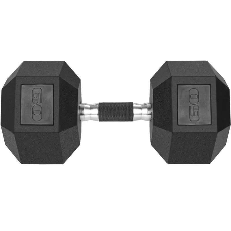 TLGREEN Rubber Grip Dumbbells Rubber Coated Cast Iron, with Anti-Slip Hex Black Dumbbell, Free Weights Dumbbell Set, 60lb/ 65lb/ 70lb/ 75lb dumbbell Single, TikTok Shop Back to School, Dorm Essentials, Home Makeover