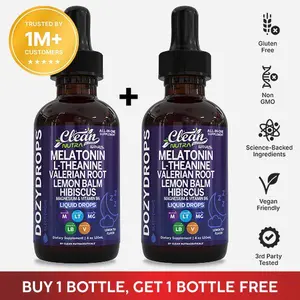 Clean Nutra BOGO | Melatonin, Magnesium, L-Theanine & Valerian Root for Restful Sleep & Calm Nighttime Recovery - Dozy Drops Clean Nutra BOGO | Melatonin, Magnesium, L-Theanine & Valerian Root for Restful Sleep & Calm Nighttime Recovery - Dozy Drops