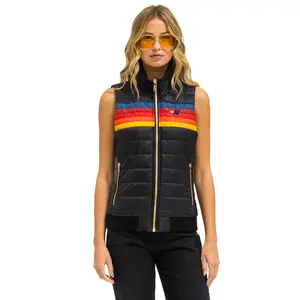 WOMEN'S 5 STRIPE VEST - BLACK