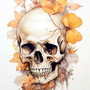 Paper Designs Italy - Blooming Skull Decoupage Paper (A4 Size)