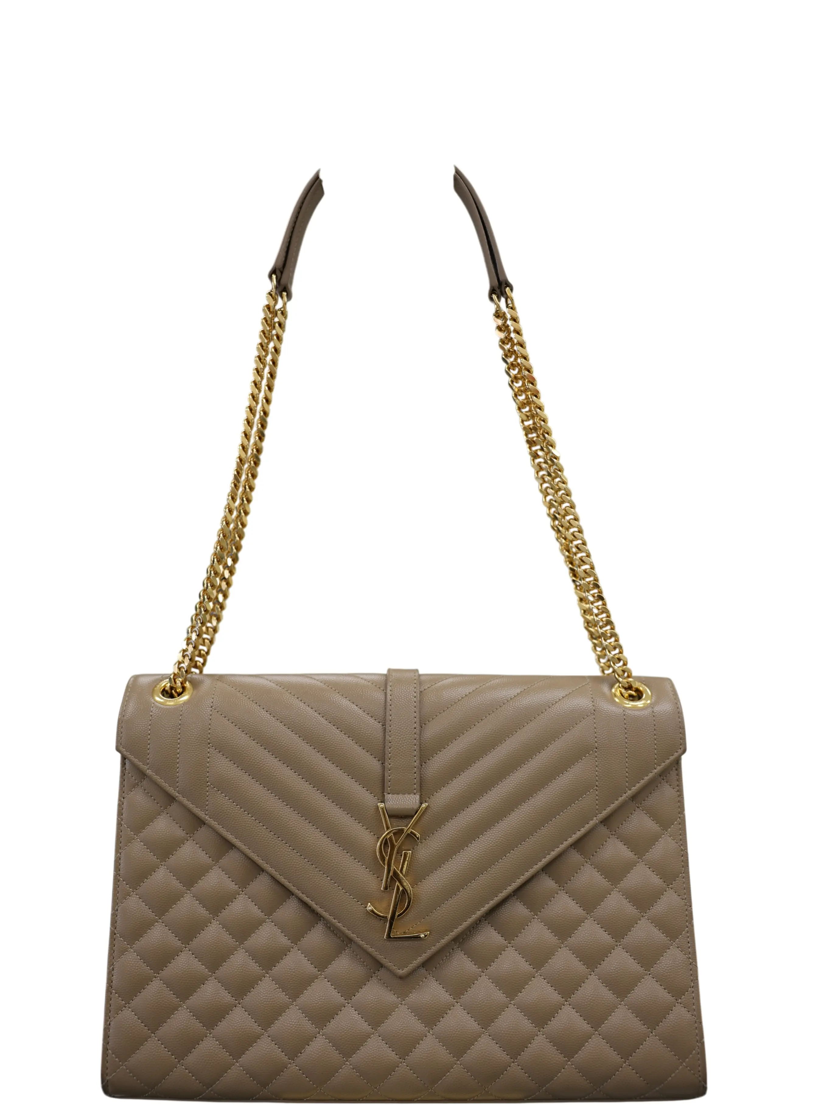 Pre-owned Yves Saint Laurent CAVIAR LEATHER Shoulder Bags YSL ENVELOPE MEDIUM SHOULDER HANDBAG