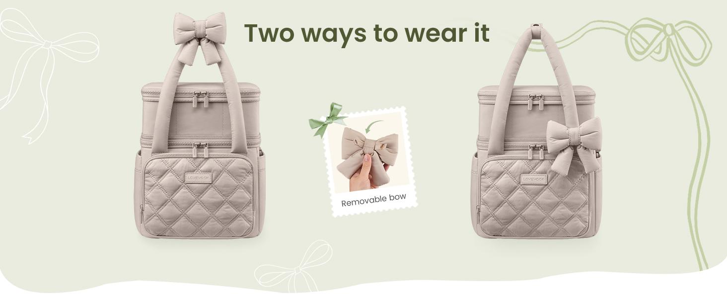 LOVEVOOK Insulated Lunch Bag Women,Expandable Double Deck Adult Lunch Box Women with Cup Holder,Bow Quilted Puffer Lunch Tote,Large Leakproof Collapsible Cooler Bag for Work College Picnic Meal Prep LOVEVOOK Insulated Lunch Bag Women,Expandable Double Deck Adult Lunch Box Women with Cup Holder,Bow Quilted Puffer Lunch Tote,Large Leakproof Collapsible Cooler Bag for Work College Picnic Meal Prep