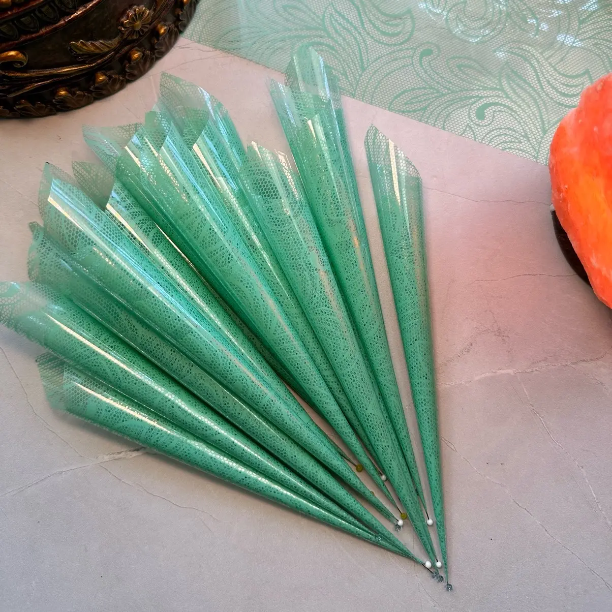 Empty Henna cones - pre-rolled - mint cellophane