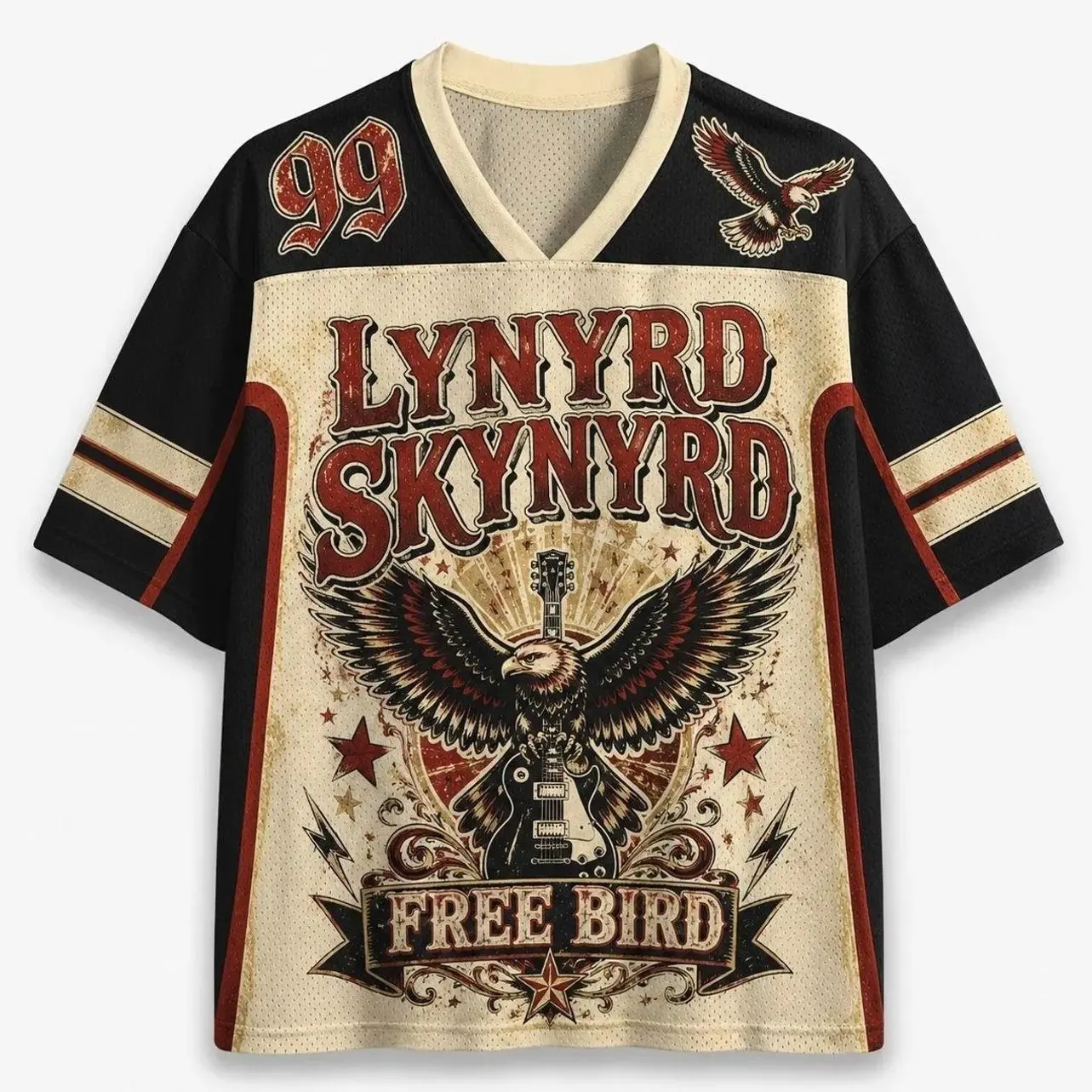 Lynyrd Skynyrd Free Bird Southern Rock Graphic Jersey Shirt Vintage Sports Mesh Fan Apparel VUS L4W