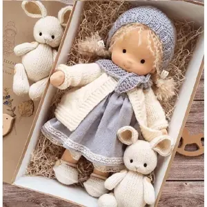 2025 New Handmade Waldorf Doll, 12 Inch Waldorf Doll Handmade Knitted Doll Handmade Plush Doll, Handmade Waldorf Doll Plush Toy (A-11)