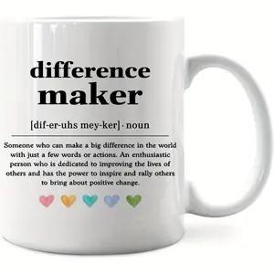 11oz Ceramic Difference Maker Coffee Mug - Appreciation Gifts, Thank You Gifts for Coworkers, Retirement Gifts, Maker Definition