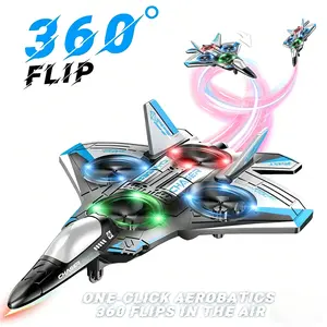 Remote Control Stunt Airplane for Kids & Adults, 360° Flips with LED Lights, 8–10 Min Flight Time, Easy Flying