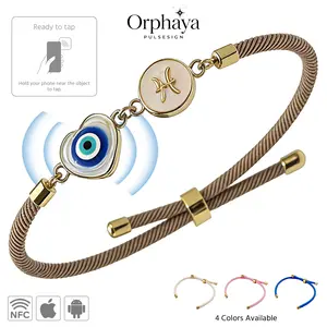 Orphaya NFC Zodiac Bracelet | Daily Tarot & Horoscope Access | Heart Protective Charm Lucky Talisman for Tarot Astrology Lovers