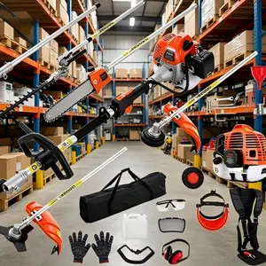 52cc 6-in-1 Gas Powered Multi Trimmer, 2-Stroke EPA Certified Weed Eater, Hedge Trimmer, Brush Cutter, Edger & Pole Saw, 40-Min Long Runtime with Full Accessory Kit for Yard & Landscaping