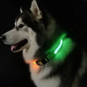 COMMIXCN 2 Pack LED Dog Collar, Light Up Reflective Collar for Small Medium Large Dogs, Universal Use with Standard Buckle, Adjustable for Night Walking Hiking Camping Outdoor