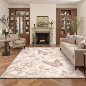 【Deals For You Days】BEIMO Home Rug – Soft, Non-Slip, Pet Friendly, Machine Washable Area Rug, Floor Carpet Perfect for Living Room, Bedroom, Kitchen, Hallway, Stylish Home Decor ,ARF3253-SATIN BLOOM