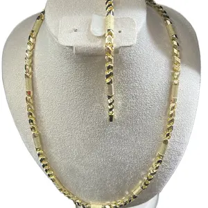 Set Arrow Oro Laminado Unisex Gold Plated Necklace and Earrings Set for Men and Women