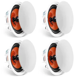VEVOR 4 PCs 8 Inch in Ceiling Speakers, 100-Watts, Flush Mount Ceiling & in-Wall Speakers System with 8ΩImpedance 89dB Sensitivity, for Home Kitchen Living Room Bedroom or Covered Outdoor Porches, Audio, Amplifier