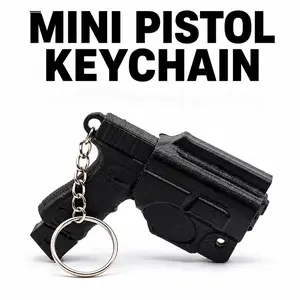 Tactical Pistol Keychain for Men, 3D Printed Resin Gun Model with Holster, Lightweight Novelty Accessory, Cool Gift for Gun Enthusiasts