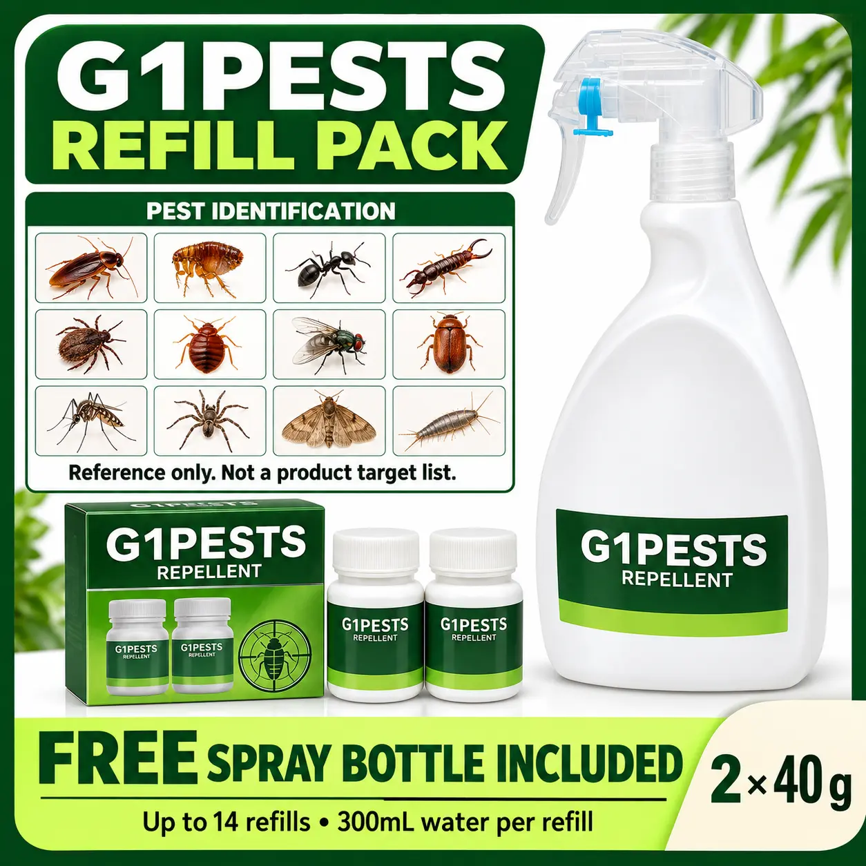 Powder Pest Control Concentrate Repellent Mix for Home Users - Bed Bug, Ant, Cockroach & Crawling Pest Liquid Indoor Insect Control, Repels 40+ Pests, Pet Safe When Used as Directed, Outdoor Use, Mixes to 1 Gal