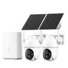 [TechVibes]Wireless Solar Powered Security Camera System with Base Station, No Monthly Fee, 2 CamerasKit, 2K Full Color Night Vision, Solar Powered, WiFi Home Security Camera, No Monthly Fee, IP65 Waterproof, PIR Human Detection, Two-Way Audio outdoorf
