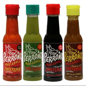 La Perrona Salsa Choose Your Favorite - Original, Green, Black, Roasted Chiltepin Peppers Hot Sauce .