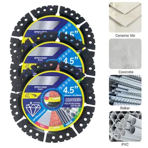 4-1/2 inch Indestructible Cutting Discs for Angle Grinder Blades Cut Off Wheels Diamond Tool Metal rebar Porcelain Tile Granite Marble Smooth Cutter (3pcs) Concrete